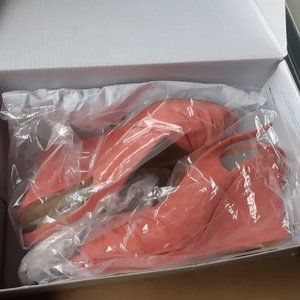 Call it spring salmon pink suede platform open toe